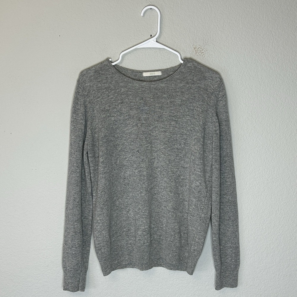 Vintage 90s Marks Spencer Gray Pure Wool Knit Sweater Made in UK Women's Size M